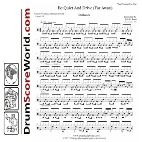 Deftones – Be Quiet and Drive (Far Away) - Drum Sheet + Play-Along Track
